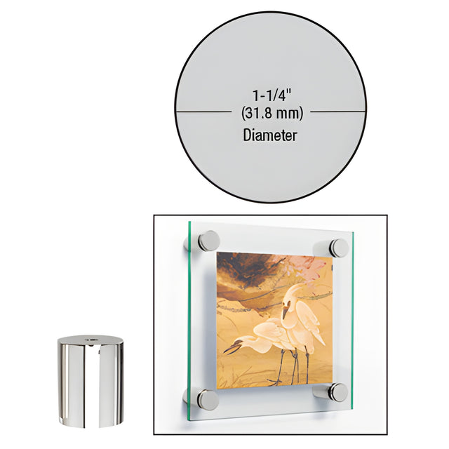 CRL 316 Polished Stainless 1-1/4" Diameter by 1-1/2" Standoff Base