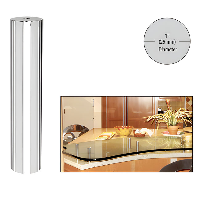 CRL 316 Polished Stainless 1" Diameter by 6" Standoff Base