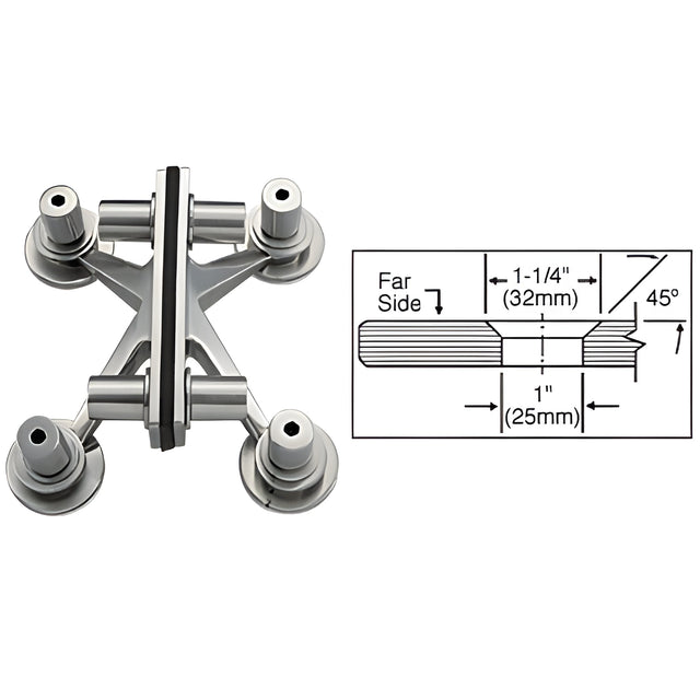 CRL 316 Polished Stainless 4-Way Balustrade Bracket