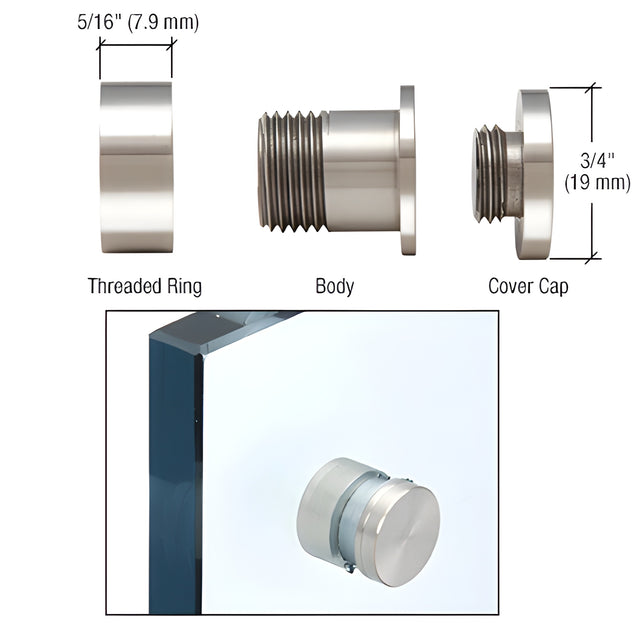 CRL 316 Polished Stainless Panel Mount Standoff