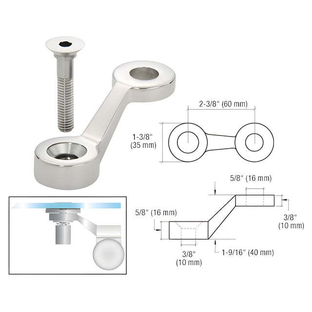 CRL 316 Polished Stainless Single Arm Spider Fitting Post Mount