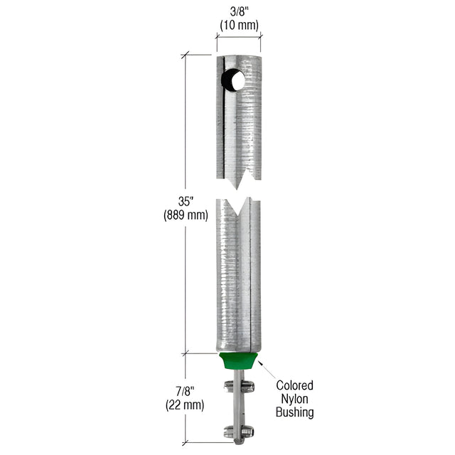 CRL 35" Tubular Spiral Tilt Window Balance Green Bushing
