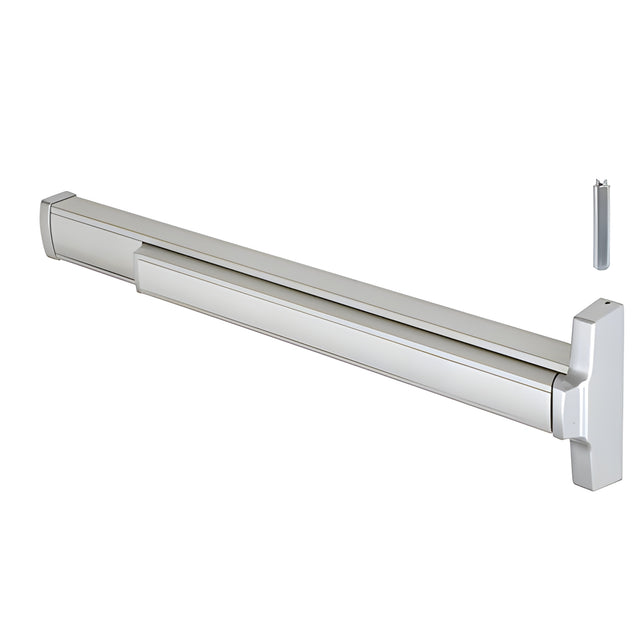 CRL 36" Jackson® Model 2086 Concealed Vertical Rod Panic Exit Device Right Hand Reverse Bevel Fits 3/0 x 7/0 Door Aluminum Finish