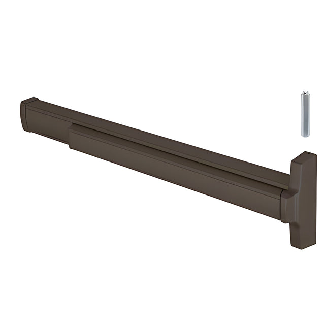 CRL 36" Jackson® Model 2086 with Impact Kit Concealed Vertical Rod Panic Exit Device Right Hand Reverse Bevel Fits 3/0 x 7/0 Door Dark Bronze Finish