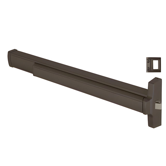 CRL 36" Jackson® Model 2095 Grade 1 Rim Latch Panic Exit Device Right Hand Reverse Bevel 'S' Strike Fits 32" to 36" Wide Door Dark Bronze Finish
