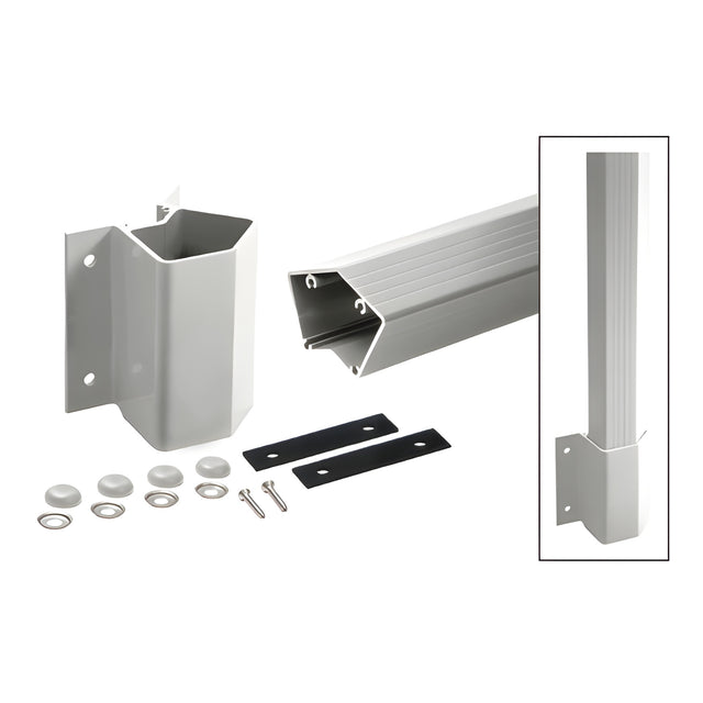 CRL 36" Silver Metallic Outside 135 Degree Fascia Mount Post Kit for 200, 300, 350, and 400 Series Rails