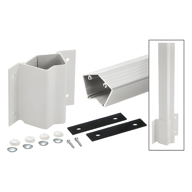 CRL 36" Sky White Inside 135 Degree Fascia Mount Post Kit for 200, 300, 350, and 400 Series Rails