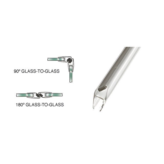 CRL 45 Degree RH Magnetic Profile for Glass-to-Glass fits 1/4" and 5/16" Glass