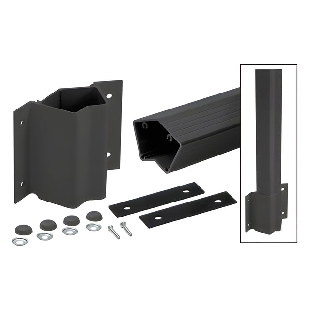 CRL 48" Matte Black Inside 135 Degree Fascia Mount Post Kit for 200, 300, 350, and 400 Series Rails
