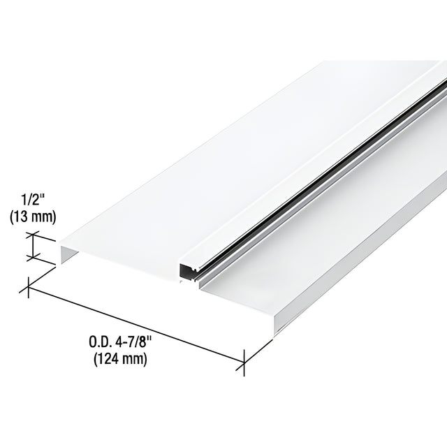 CRL 487 White KYNAR OfficeFront™ Transom Frame Head Insert for 1-1/2" Face Trim - 24'2"