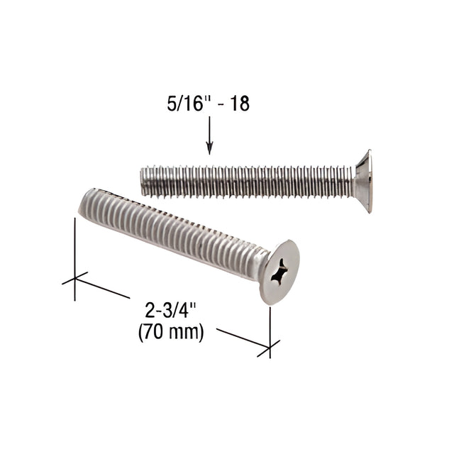 CRL 5/16"-18 x 2-3/4" Through-Bolts for 1-3/4" Thick Door Pull Mounting