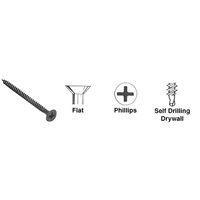 CRL 6 x 1-7/8" Flat Head Phillips Self Drilling Drywall Screws