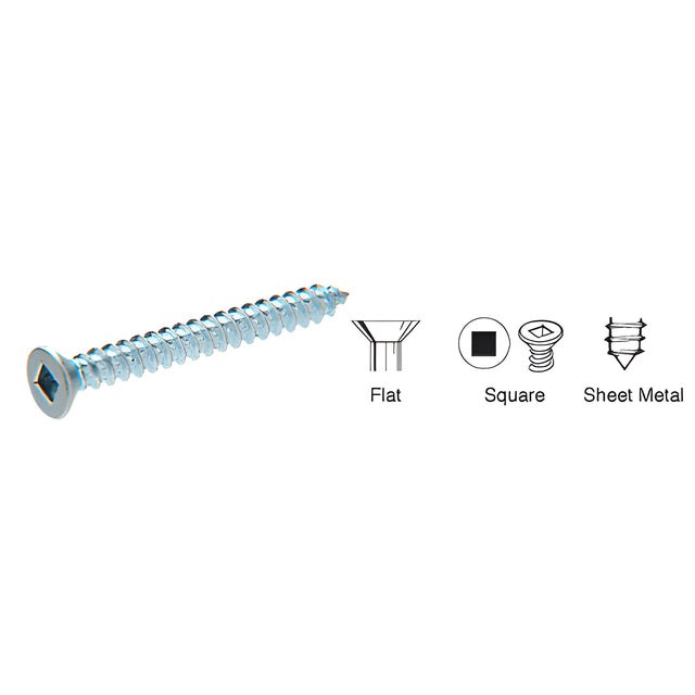 CRL 6 x 2" Square Drive (Robertson) Flat Head Sheet Metal Screws