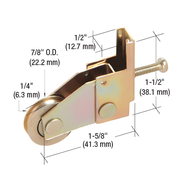 CRL 7/8" Steel Ball Bearing Sliding Screen Door Bottom Roller for Pacesetter Doors