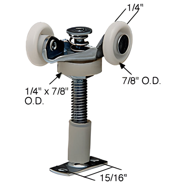 CRL 7/8" Twin Nylon Wardrobe Roller for Acme