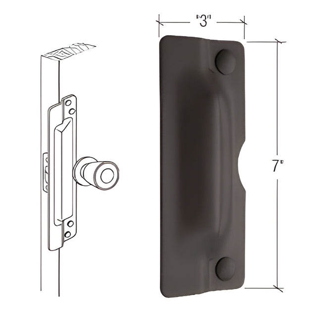 CRL 7" Bronze Latch Shield for Flush Mounted Doors