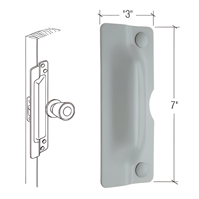 CRL 7" Gray Latch Shield for Flush Mounted Doors