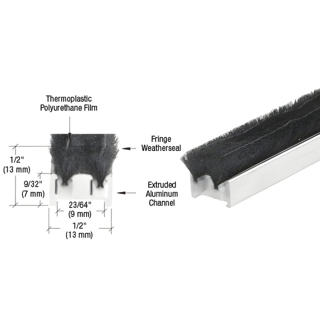CRL 83-1/4" Narrow Commercial Door Astragal with Weatherstrip