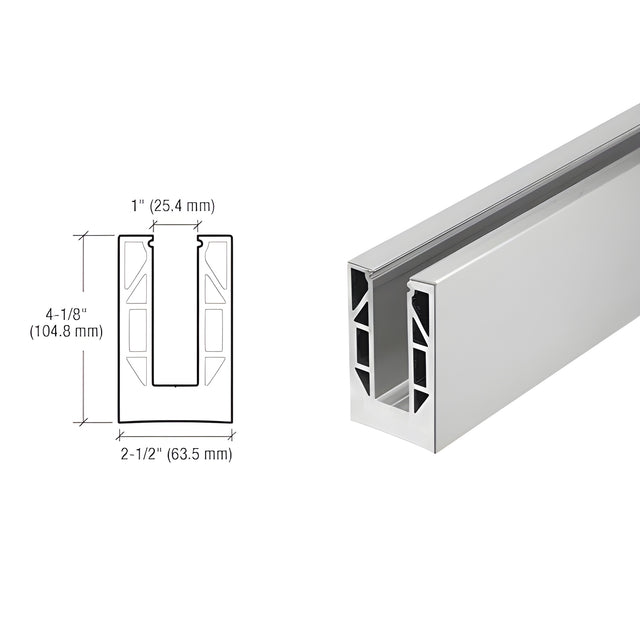 CRL 8B Series Custom Size Base Shoe with Brushed Stainless Steel Cladding - Holes Drilled for Base Mounting