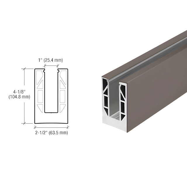 CRL 8B Series Custom Size Base Shoe with Dark Bronze Cladding - Holes Drilled for Base Mounting