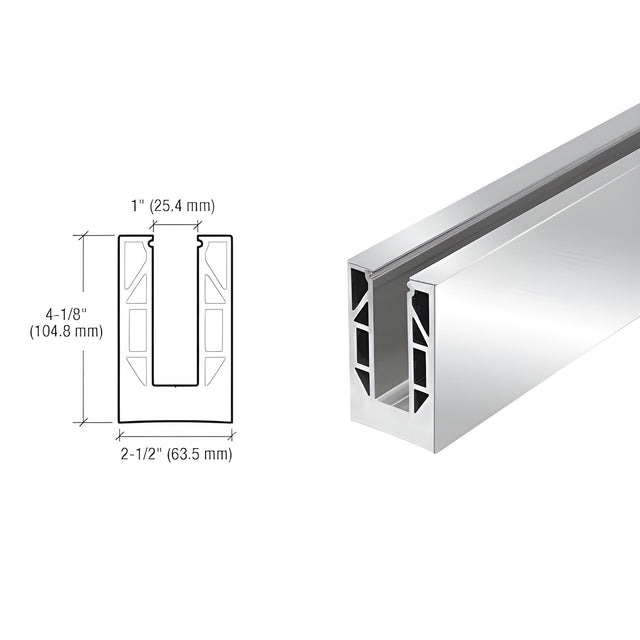 CRL 8B Series Custom Size Base Shoe with Polished Stainless Steel Cladding - Holes Drilled for Base Mounting