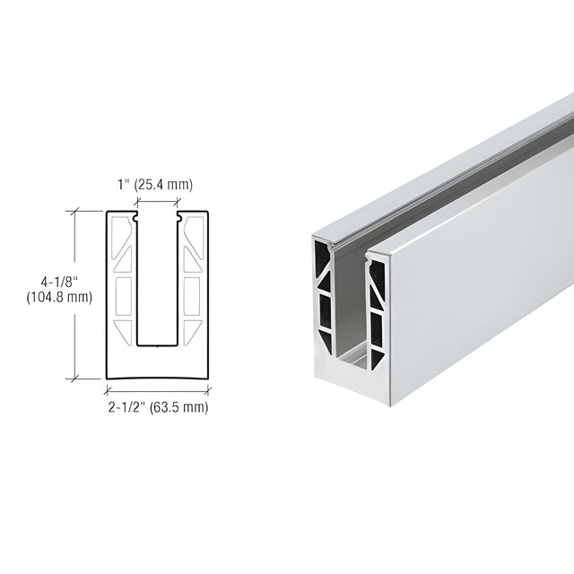 CRL 8B Series Custom Size Base Shoe with Satin Anodized Steel Cladding - Holes Drilled for Base Mounting