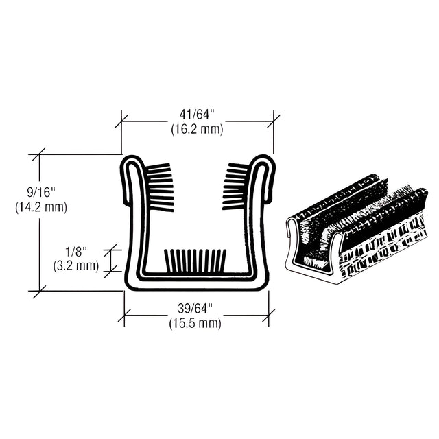 CRL 9/16" x 9/16" Universal Single Unbeaded Flexible Glass Run Channel - 300' Roll