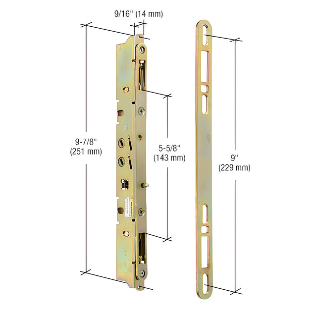 CRL 9-7/8" 2-Point Mortise Lock