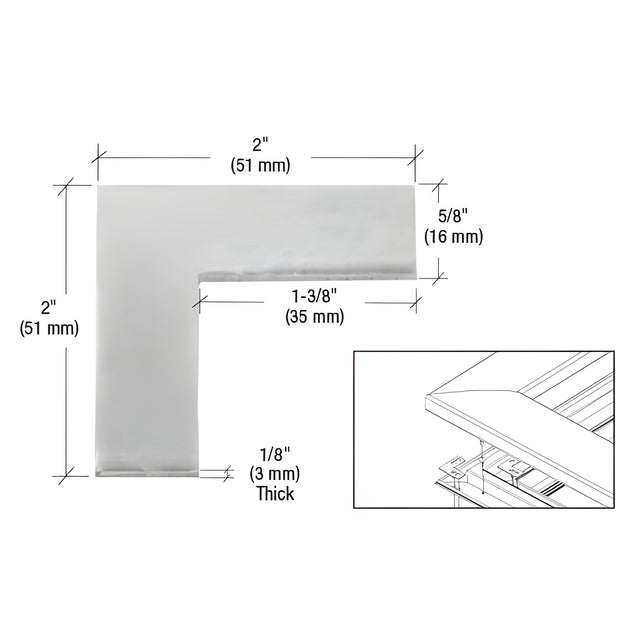 CRL 90º Corner Bracket for Aluminum Rails