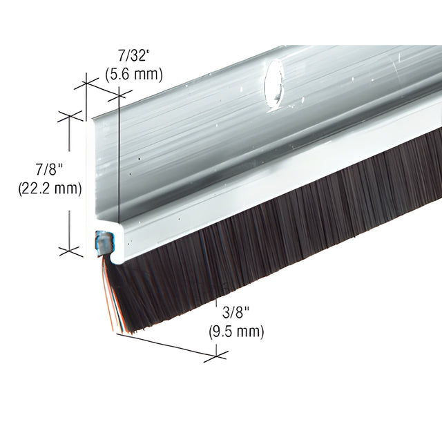CRL 96" Extruded Aluminum and Nylon Brush Door 11/32" Bristle Weatherstrip