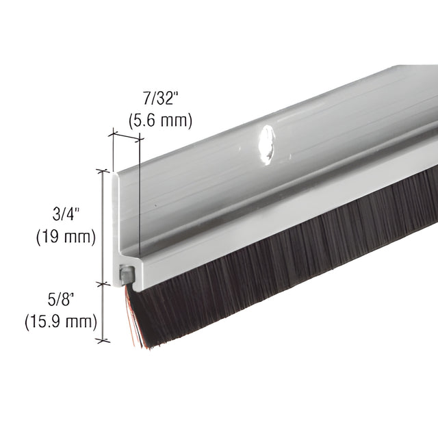 CRL 96" Extruded Aluminum and Nylon Brush Door 5/8" Bristle Weatherstrip