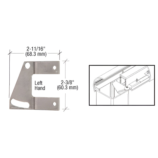 CRL Adjustable Left Hand Top Rail Fastening Plate