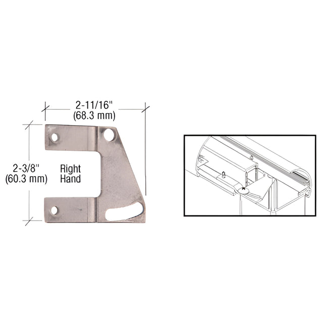 CRL Adjustable Right Hand Top Rail Fastening Plate