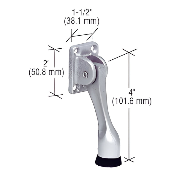 CRL Aluminum 4" Door Mounted Heavy-Duty Kick-Down Door Holder
