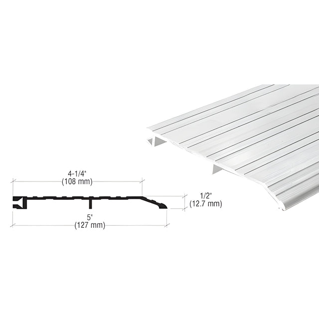 CRL Aluminum 5" x 1/2" Offset 185" Long Saddle Threshold