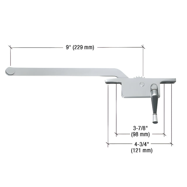 CRL Aluminum 9" Right Hand Square Series Casement Window Operator