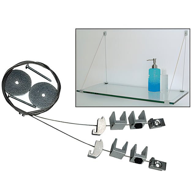 CRL Aluminum Cable Shelf Bracket System for 5/8" to 3/4" Shelves
