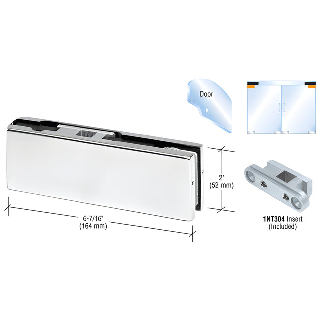 CRL Aluminum European Top Door Patch Fitting with 1NT304 Insert