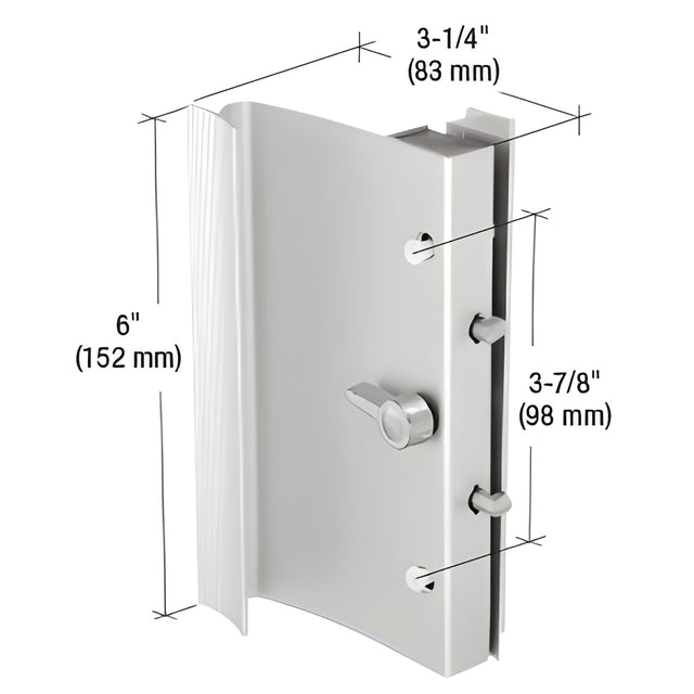CRL Aluminum Hook-Style Surface Mount Handle 3-7/8" Screw Holes for Ador/HiLite Doors