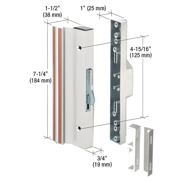 CRL Aluminum Hook-Style Surface Mount Handle 4-15/16" Screw Holes