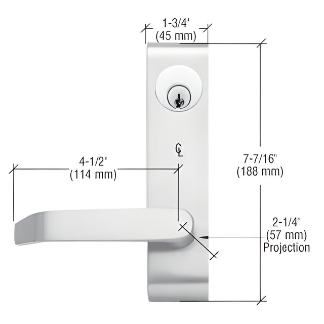 CRL Aluminum Jackson® 7500 Locking Flat Lever Outside Trim
