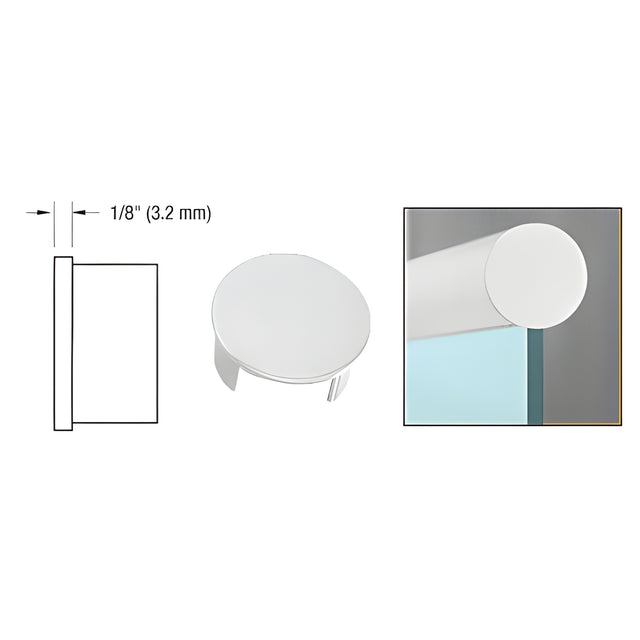 CRL Aluminum Mill End Cap for 1.9" Cap Railing