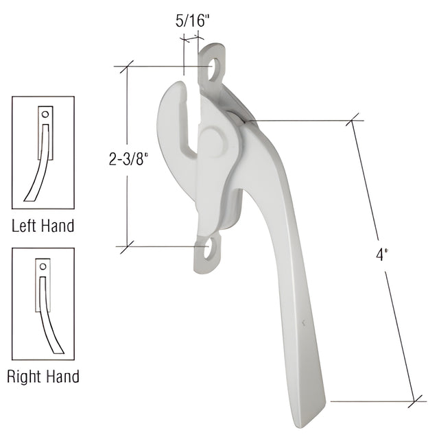 CRL Aluminum Right Hand Casement Window Lock - 2-3/8" Screw Holes
