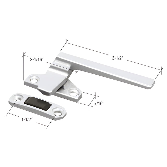 CRL Aluminum Right Hand Casement Window Locking Handle With 1-1/2" Screw Holes