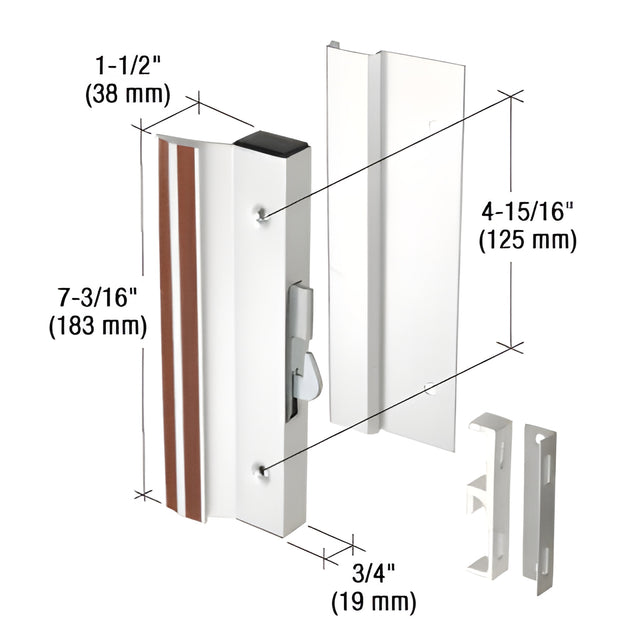 CRL Aluminum Standard Profile Hook-Style Surface Mount Handle 4-15/16" Screw Holes