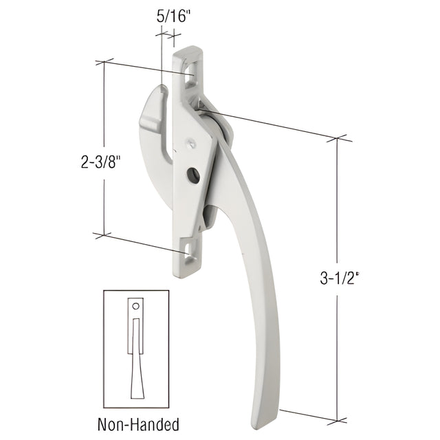CRL Aluminum Straight Casement Window Locking Handle with 2-3/8" Screw Holes