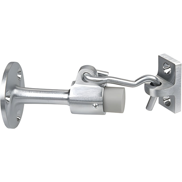 CRL Aluminum Wall Mounted Heavy Duty Door Stop with Hook and Holder