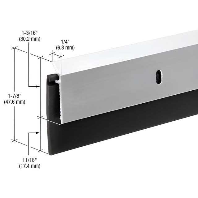 CRL Aluminum and Rubber Door Sweep for 36" Door