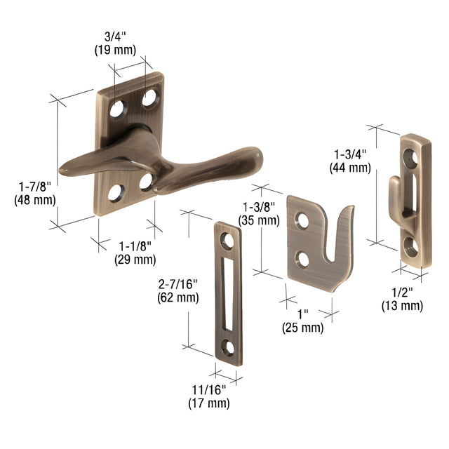 CRL Antique Brass Casement Sash Lock