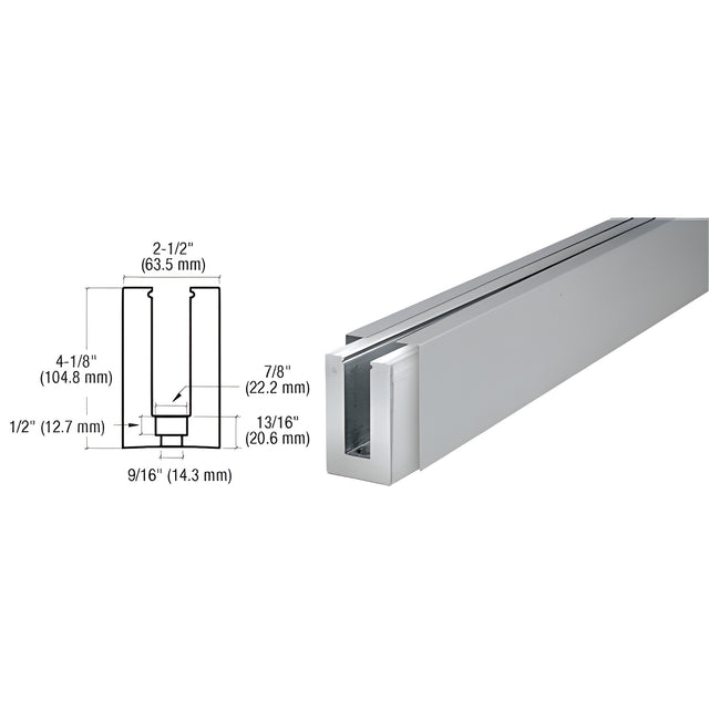 CRL B5S Series Brushed Stainless Custom Square Base Shoe Drilled for 1/2" Glass